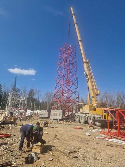 Liebherr 70 т — монтаж башни